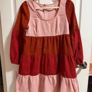 Color block Corduroy Dress